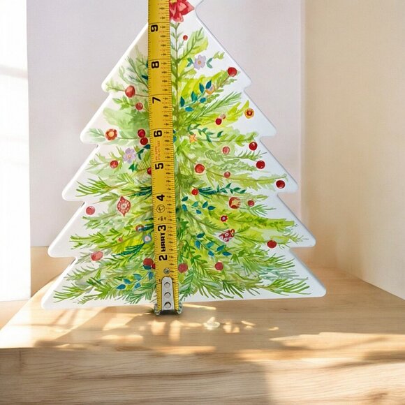 Pioneer Woman CHRISTMAS TREE Treats Cookies Fudge PLASTIC Holder Holiday plate - Picture 5 of 14